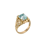 Aquamarine Flower Ring