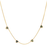 Floating Blue Sapphire Heart Necklace