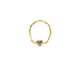 Floating Sapphire Heart Soft Chain Ring