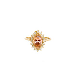 Sunset Tourmaline & Diamond Marquise Flower Ring
