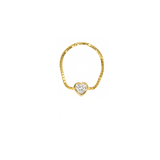 Floating Diamond Heart Soft Chain Ring