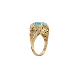Aquamarine Flower Ring