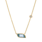 Aquamarine & Diamond Tidal Wave Necklace