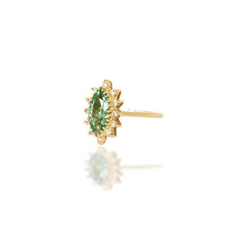 Mint Tourmaline & Diamond Ring