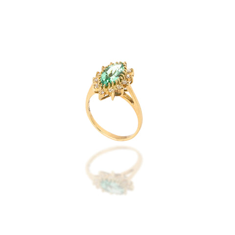 Mint Tourmaline & Diamond Ring