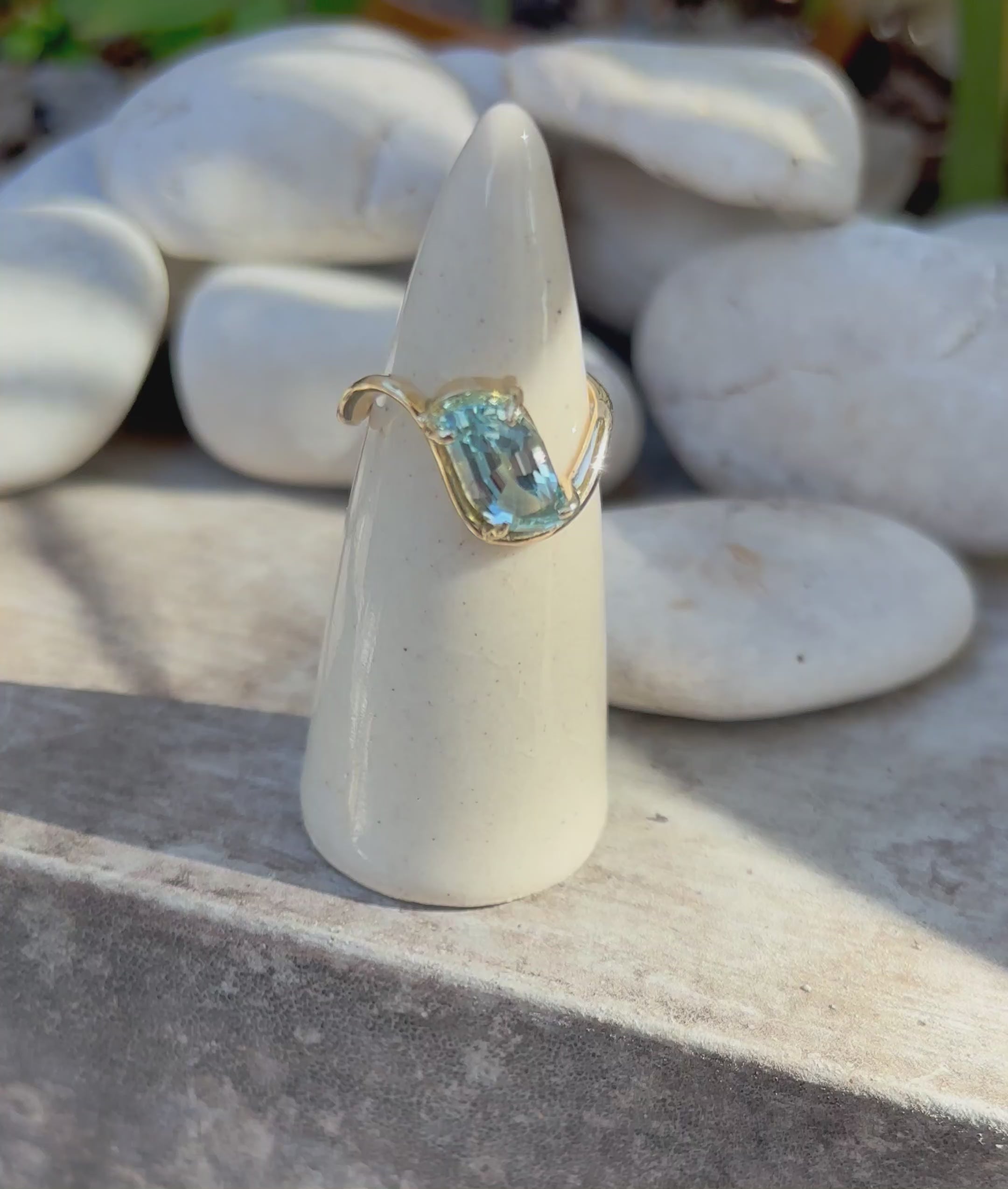 aquamarine wave ring 