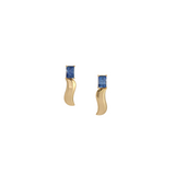 Swell Solo Drop Earring with Blue Sapphire