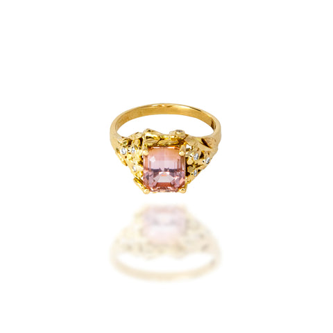 Sherbert Tourmaline Flower Ring